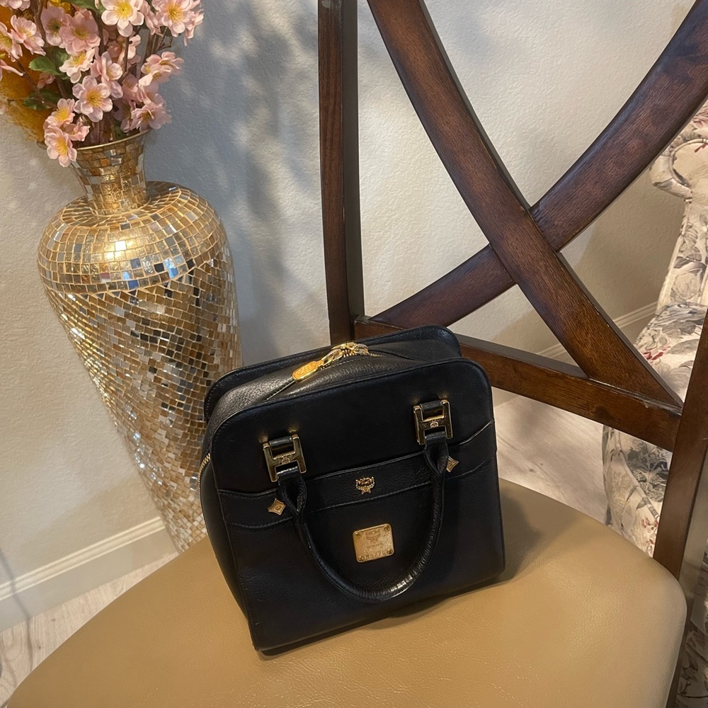 MCM Black and Gold Satchel